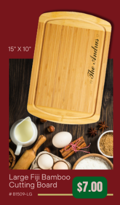 15" x 10" Large Fiji Bamboo Cutting Board (Qty 20)