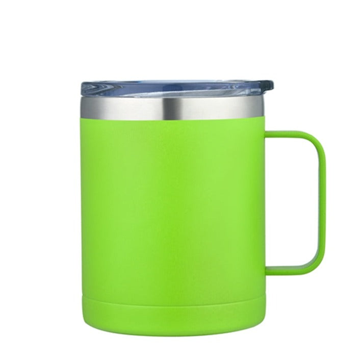 14oz. Stainless Steel Vacuum Camping Mug with Handle (Qty 48)