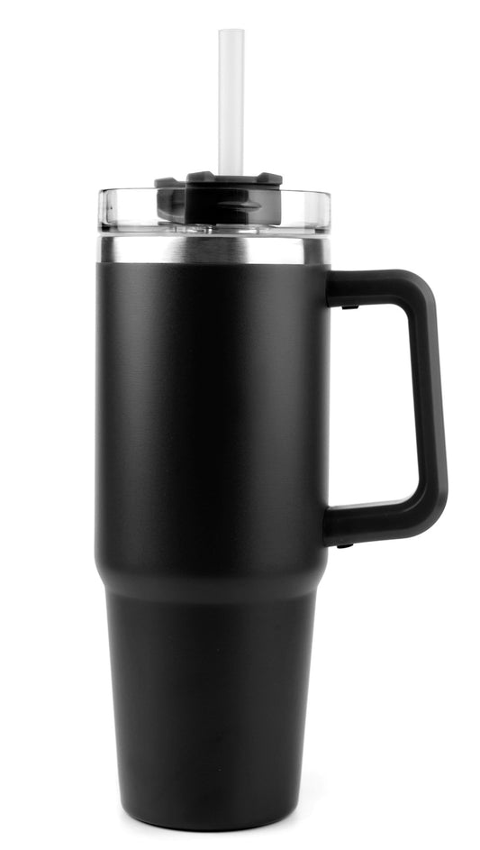 30 oz Stainless Steel Double Wall Vacuum Mug & Straw Lid with Twist Closure (Qty 20)