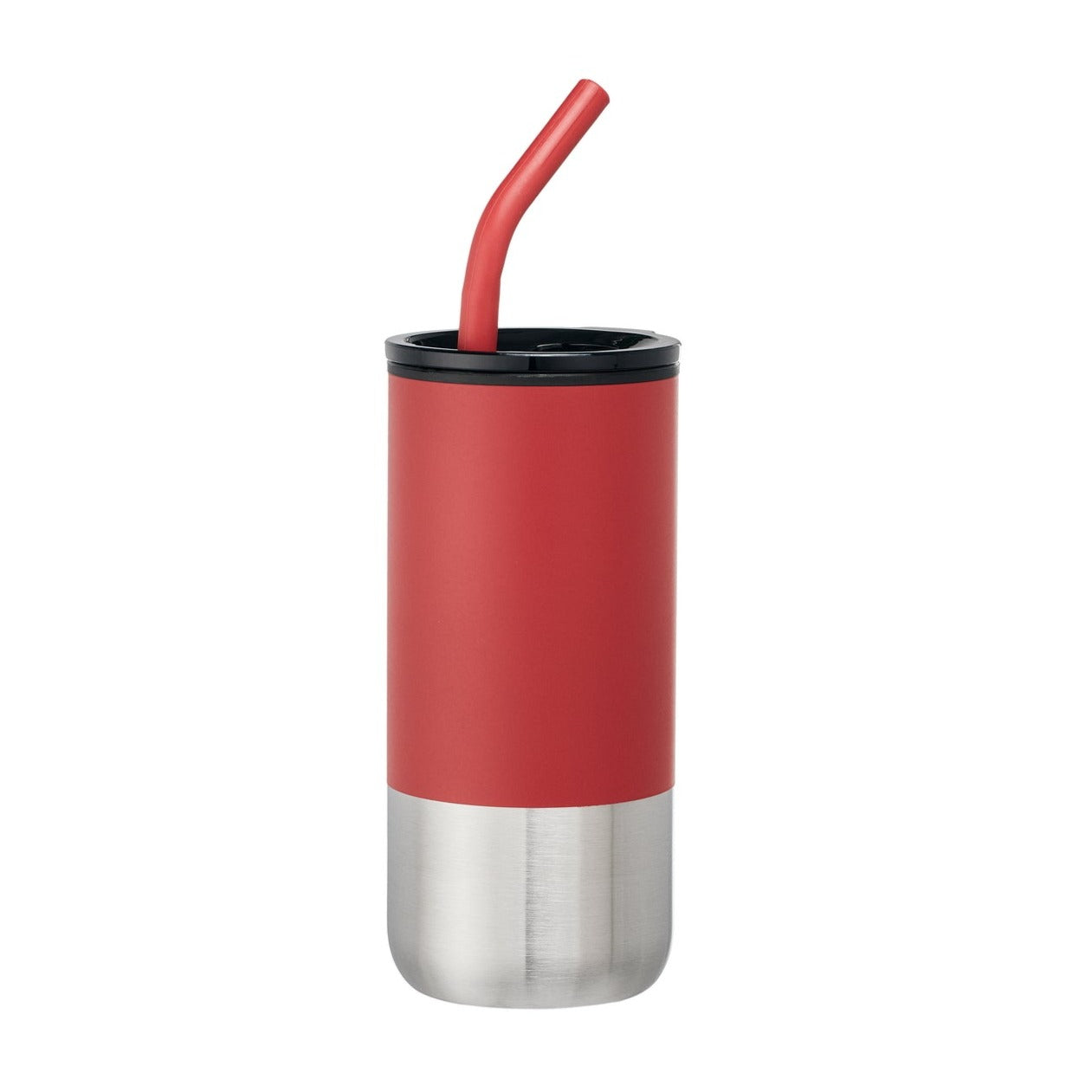 Red 18 oz Tumbler with matching silicone tip straw