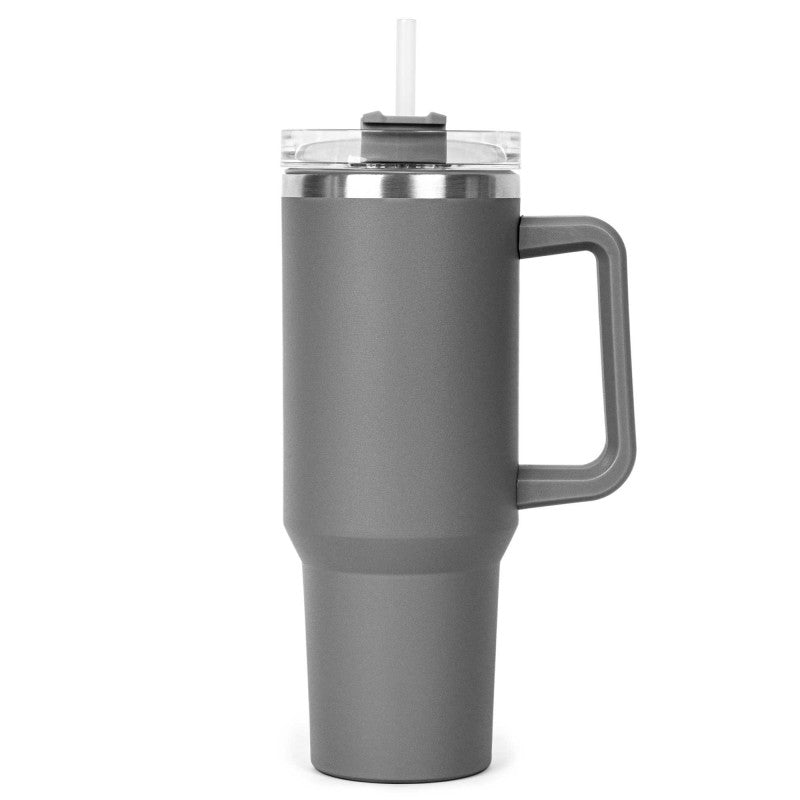 40 oz Double Wall SS Vacuum Travel Mug & Straw Lid with Twist Closure (Qty 20)