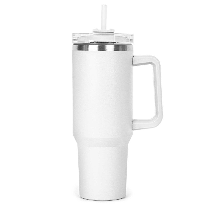 40 oz Double Wall SS Vacuum Travel Mug & Straw Lid with Twist Closure (Qty 20)