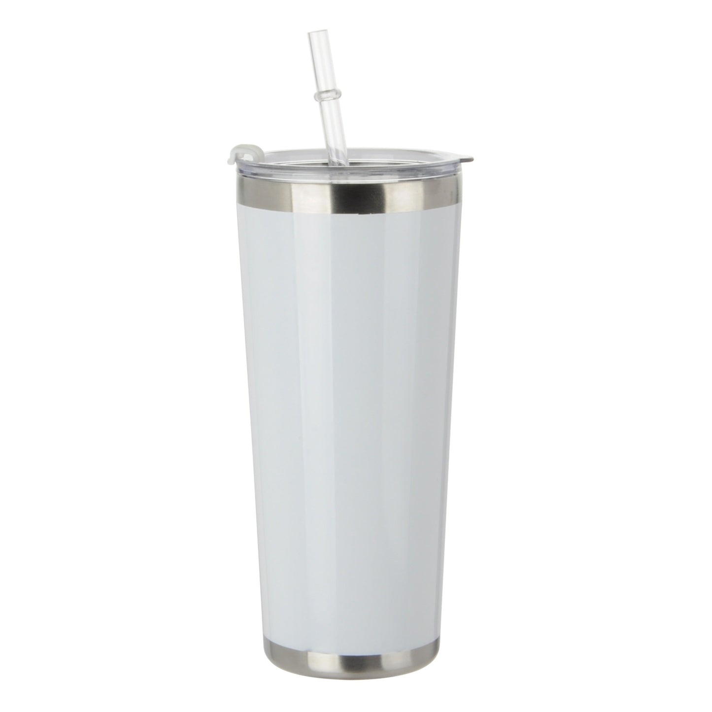 White 20 oz Tumbler with Straw